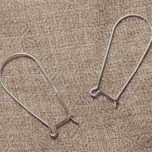 1 paire - apprets longs crochets boucles oreilles 33mm argent 925 - 4558550028327