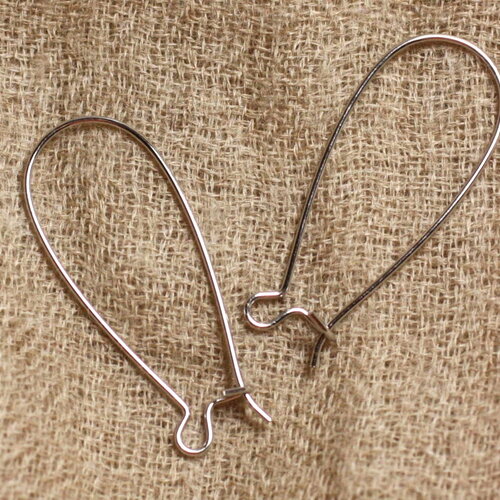 20pc - apprets longs crochets boucles oreilles métal argenté qualité 33mm - 4558550024299
