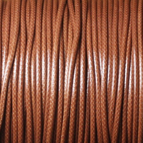 Bobine 180 mètres environ - fil corde cordon coton ciré tresse rond 1.5mm marron brun noisette