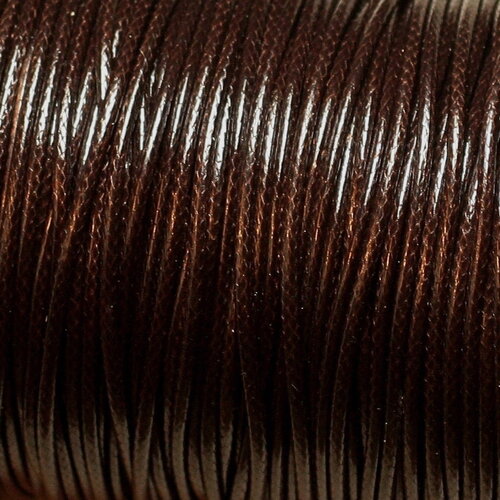 5 mètres - fil corde cordon coton ciré tresse rond 1.5mm marron brun café - 4558550021694