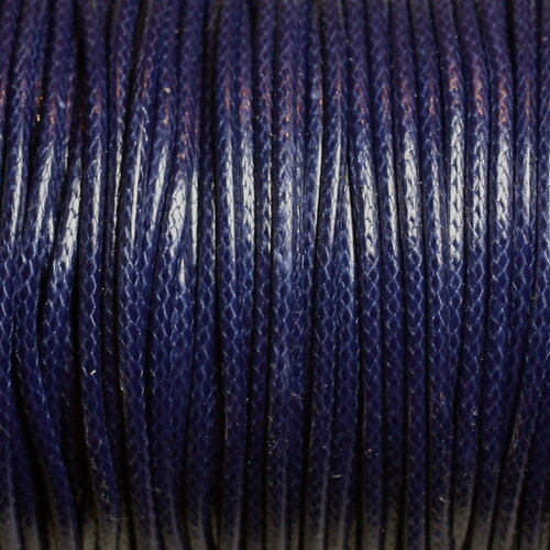 Bobine 90 mètres environ - fil corde cordon coton ciré 1.5mm bleu marine nuit