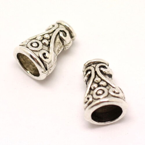 10pc - apprets cones coupelles métal argenté ethnique arabesques 10x7mm - 8741140001787