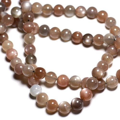 2pc - perles pierre de lune boules 10mm blanc gris rose orange irisé - 4558550084538