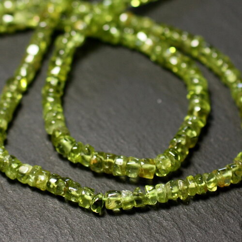 10pc - perles pierre péridot rondelles heishi 3-5mm vert clair - 8741140012059
