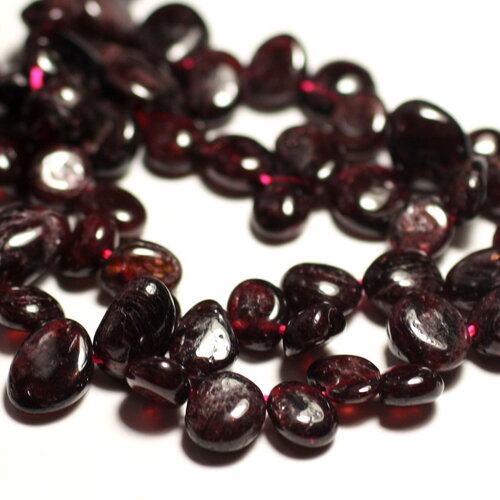 10pc - perles pierre grenat chips rocailles ovales gouttes 7-14mm rouge bordeaux noir - 8741140016279