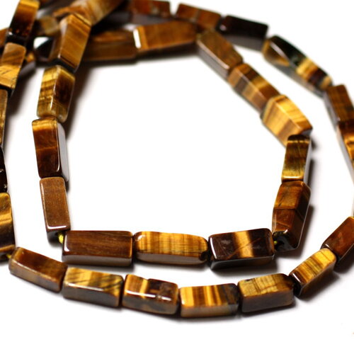 10pc - perles pierre oeil tigre rectangles cubes 6-11mm marron bronze doré - 8741140011977