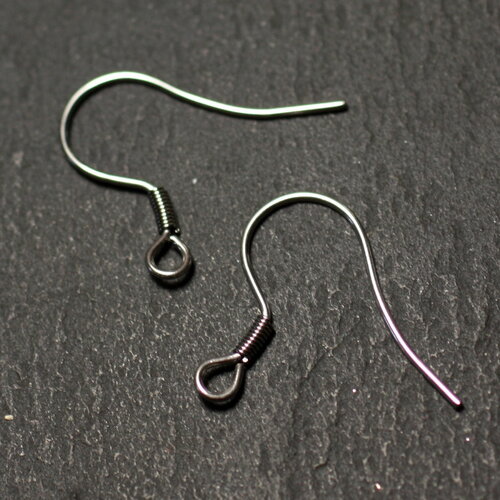 200pc - apprets crochets boucles oreilles 22mm métal acier 316l inoxydable gris argenté