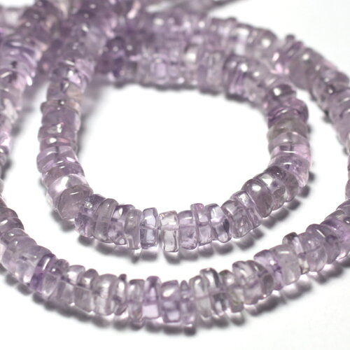20pc - perles pierre améthyste claire lavande rondelles heishi 6-7mm violet mauve