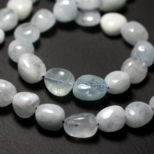 1pc - perle pierre aigue marine nugget olive ovale 14-16mm bleu clair ciel turquoise
