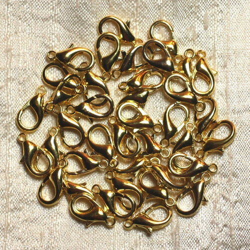 100pc - apprets fermoirs mousquetons 16mm métal doré sans nickel - 4558550006516