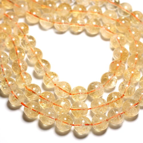 1pc - perle pierre citrine boule 12mm jaune clair transparent - 4558550084507