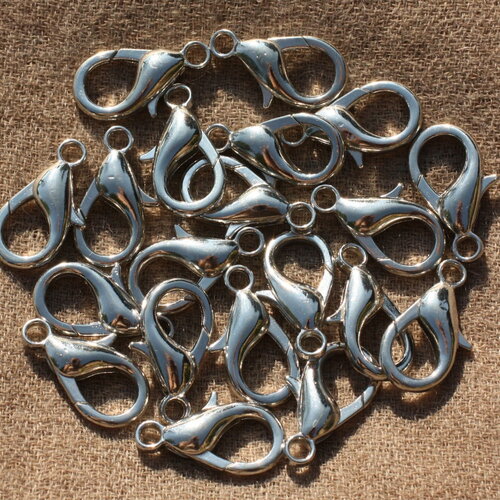 50pc - apprets grands fermoirs mousquetons 23mm métal argenté qualité - 4558550011220