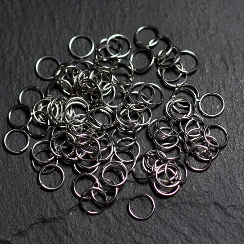 100pc - apprets anneaux métal acier inoxydable ronds cercles 6mm gris argenté - 4558550023438
