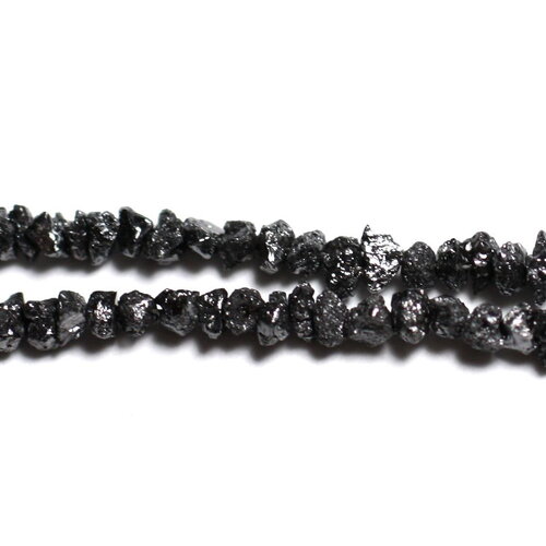 10pc - perles pierre précieuse diamant noir brut 1-3mm noir gris brillant - 4558550090614