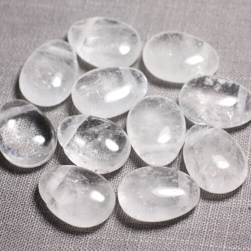 1pc - pendentif perle pierre cristal de roche quartz goutte 25mm blanc transparent - 4558550020659