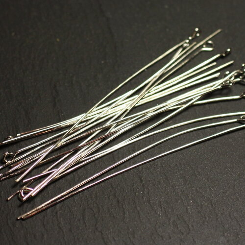 100pc environ - apprets tiges clous oeil boucle métal argenté 70mm - 8741140015098