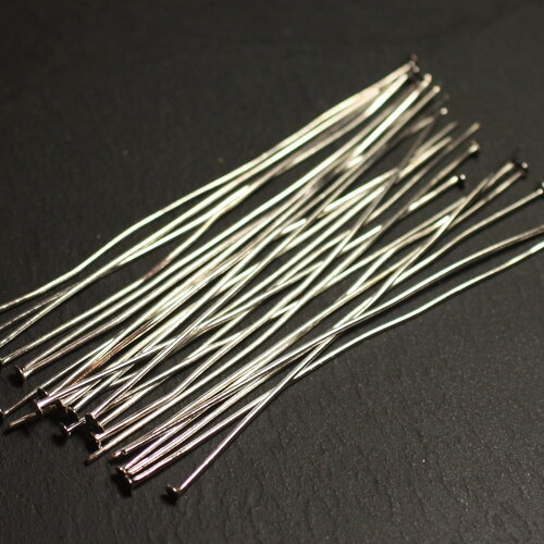 100pc environ - apprets tiges clous tete plate métal argenté 70mm - 8741140015081