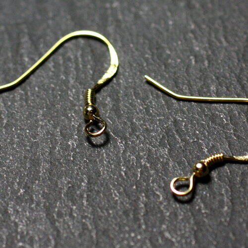 1 paire - apprets crochets boucles oreilles argent 925 plaqué or fin 19x17mm