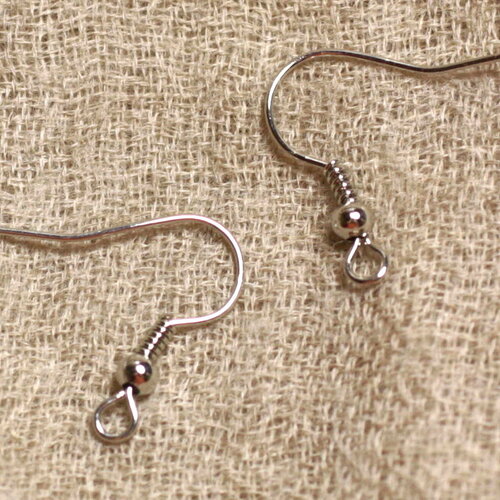 1 paire - appret crochets boucles oreilles argent 925 plaqué or blanc 17x16mm - 4558550010735