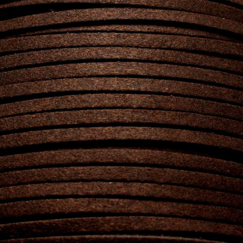 Bobine 90 metres environ - fil corde cordon laniere suedine daim 3mm marron brun café