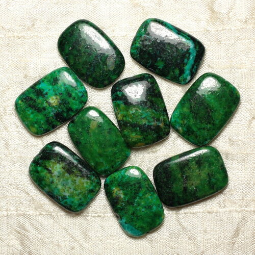 2pc - perles pierre turquoise teintée rectangle 24x17mm vert bleu noir - 4558550033062
