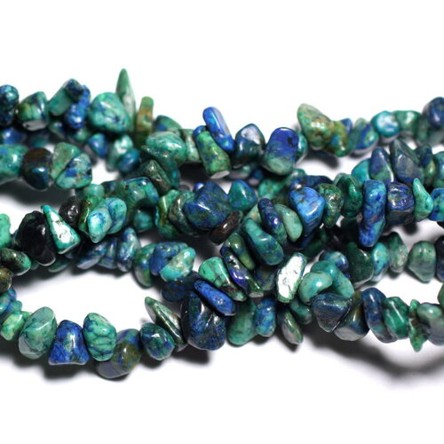 40pc - perles pierre rocailles chips chrysocolle 4-10mm bleu vert - 4558550023933