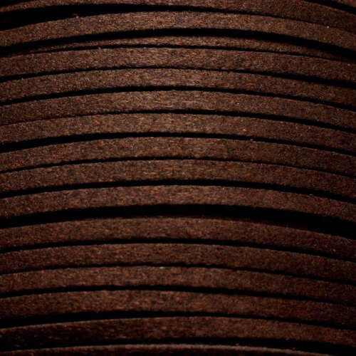 5 metres - fil corde cordon laniere suedine daim 3mm marron brun café - 4558550004765