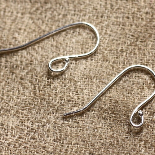 1 paire - apprets crochets boucles oreilles argent massif sterling 925 20x14mm - 4558550010742