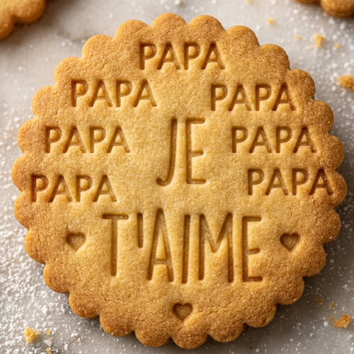 Emporte-pièce fête des pères papa je t’aime – biscuits silhouette père & fils 2 en 1 cadeau personnalisé