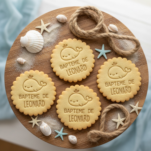 Emporte-pièce baptême baleine cadeaux invités