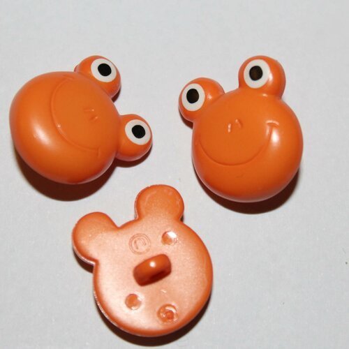 Bouton Fantaisie A Motifs Pour Enfants Grenouille Orange Un Grand Marche