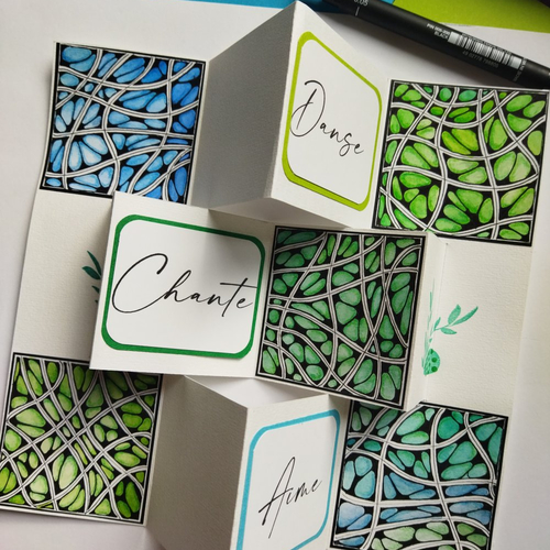 Carte de voeux, pensées positives, dessin zia, jolis mots