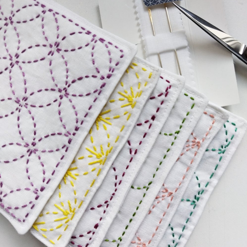 Dessous de tasse artisanal- broderie sashiko