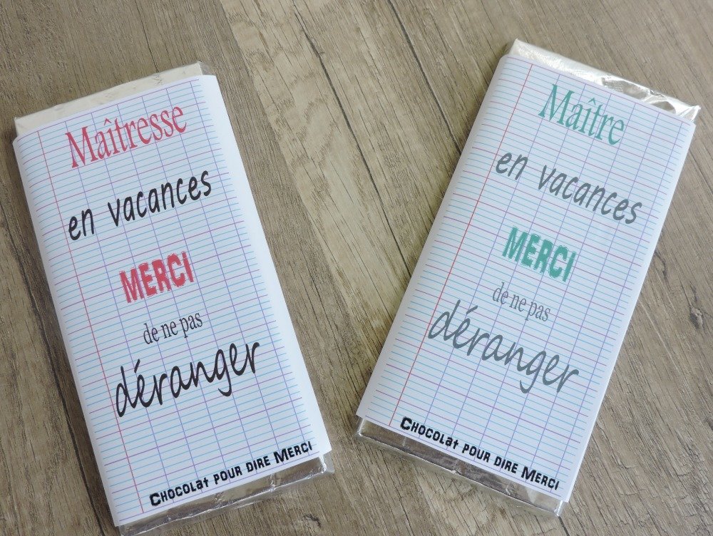 Emballage Chocolat De Remerciement Pour Ecole Maitresse Atsem Un Grand Marche