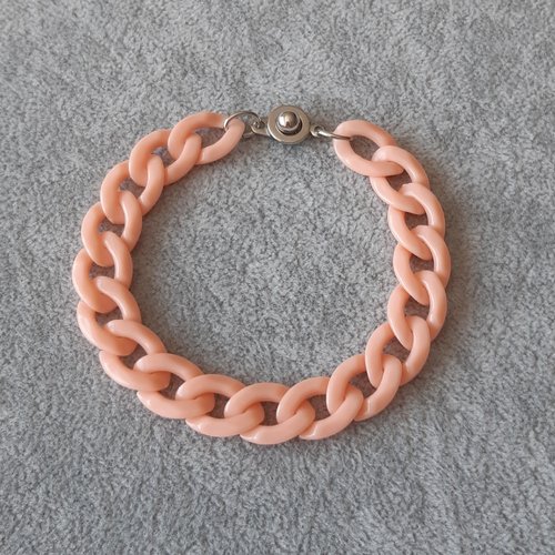 Bracelet chaîne acrylique abricot