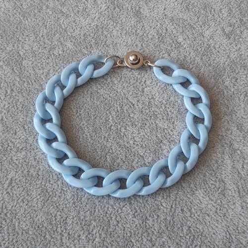 Bracelet chaîne acrylique bleu