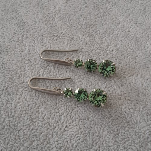 Boucles d'oreilles gouttes cristal swarovski vert