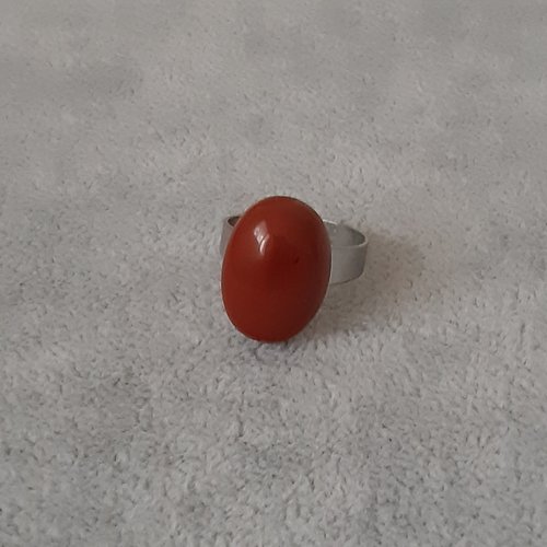Bague cabochon jaspe rouge