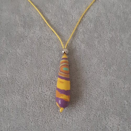 Collier goutte jade multicolore