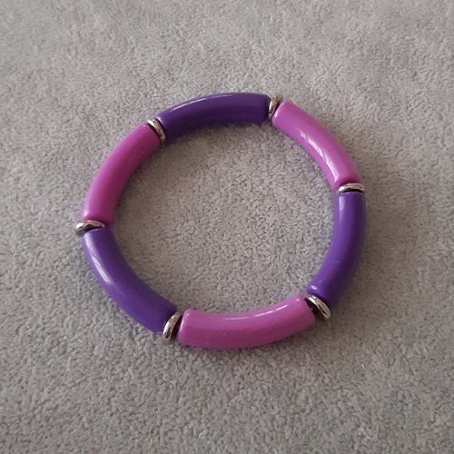 Bracelet tube mauve et violet