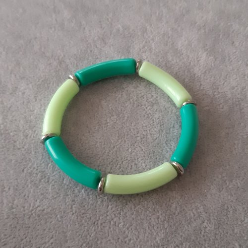 Bracelet tube turquoise et vert