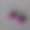Boucles d'oreilles cabochons fleurs mauves