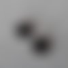 Boucles d'oreilles cabochons noir 20mm