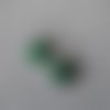 Boucles d'oreilles cabochons malachite 20mm