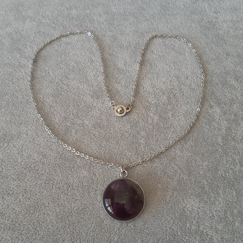 Collier 50cm cabochon améthyste