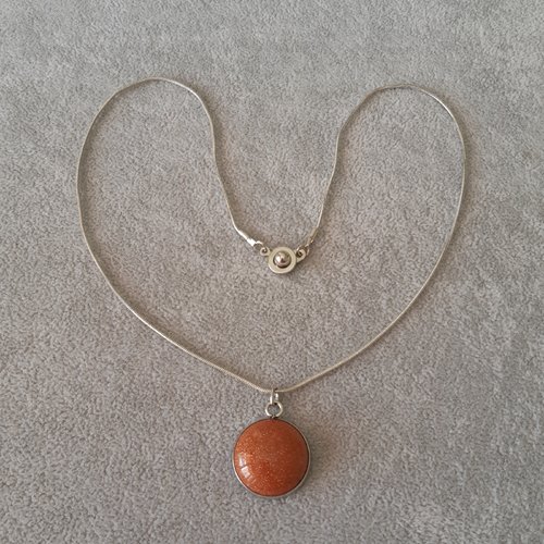 Collier 45cm cabochon goldstone