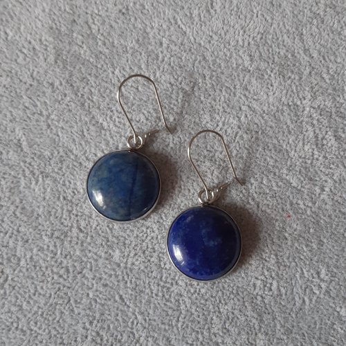 Boucles d'oreilles cabochons lapis lapis-lazuli 20mm