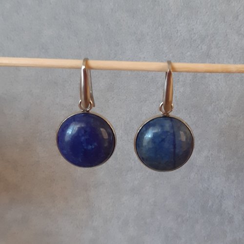 Boucles d'oreilles cabochons lapis lapis-lazuli 20mm