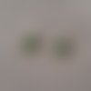 Boucles d'oreilles émail ronds verts