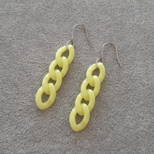 Boucles d'oreilles gros maillons jaunes